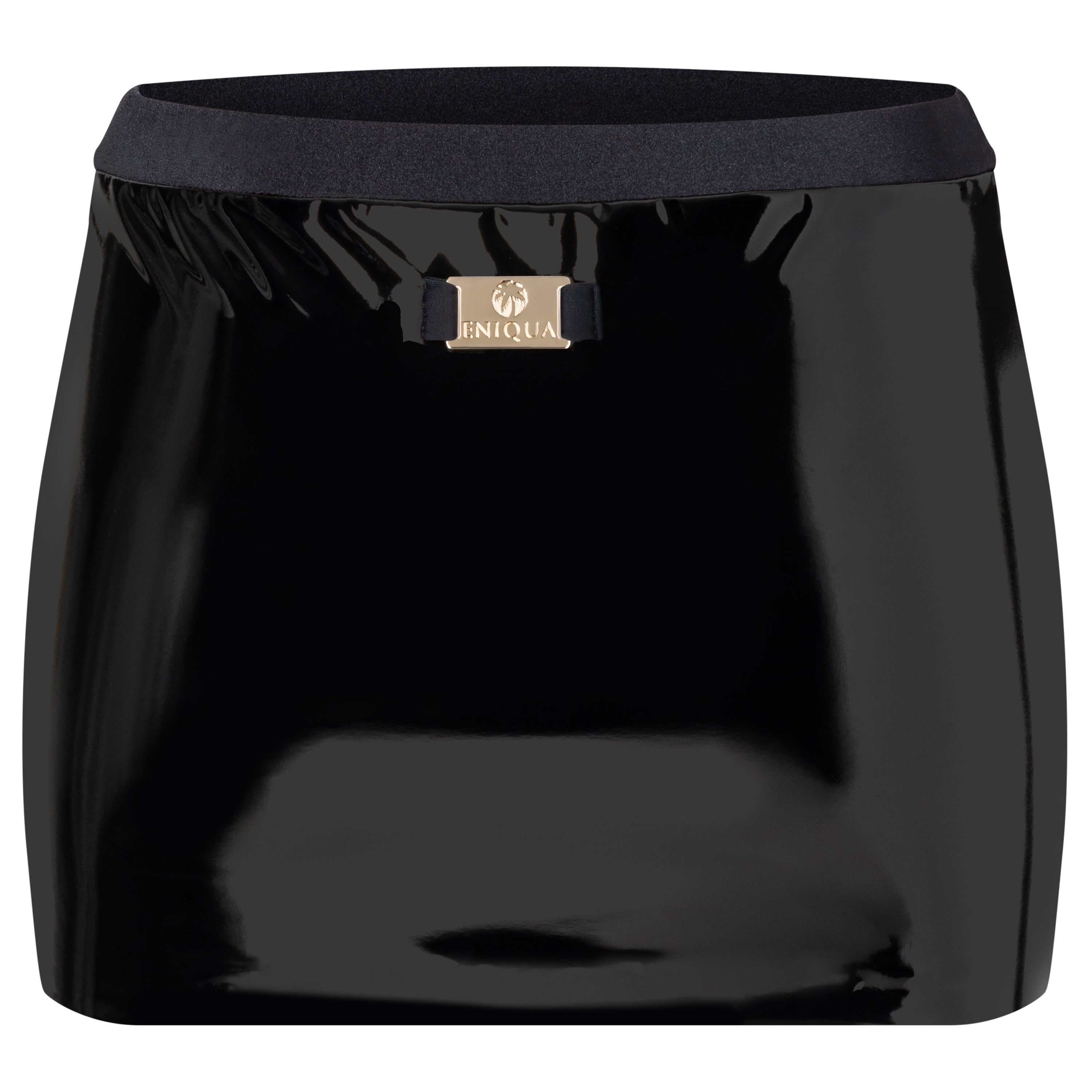 Eniqua - Black Glossy Mini Skirt