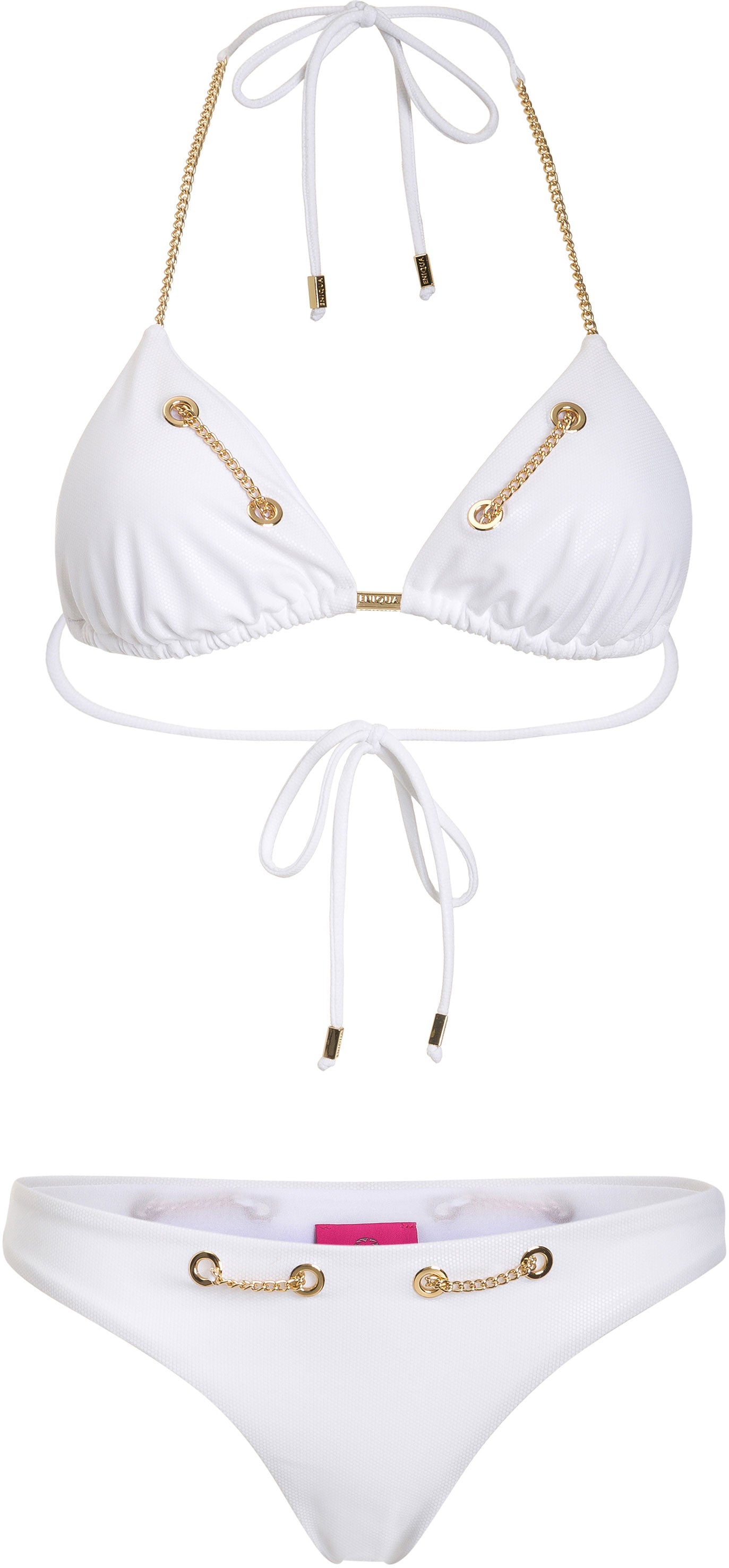 Eniqua - Tropez Bound White Triangle W/ Gold Chain