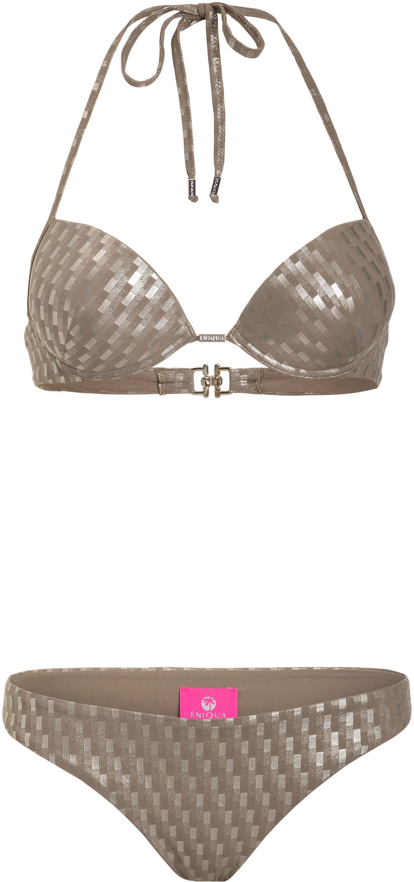 Eniqua - Block Party Taupe Push Up Top