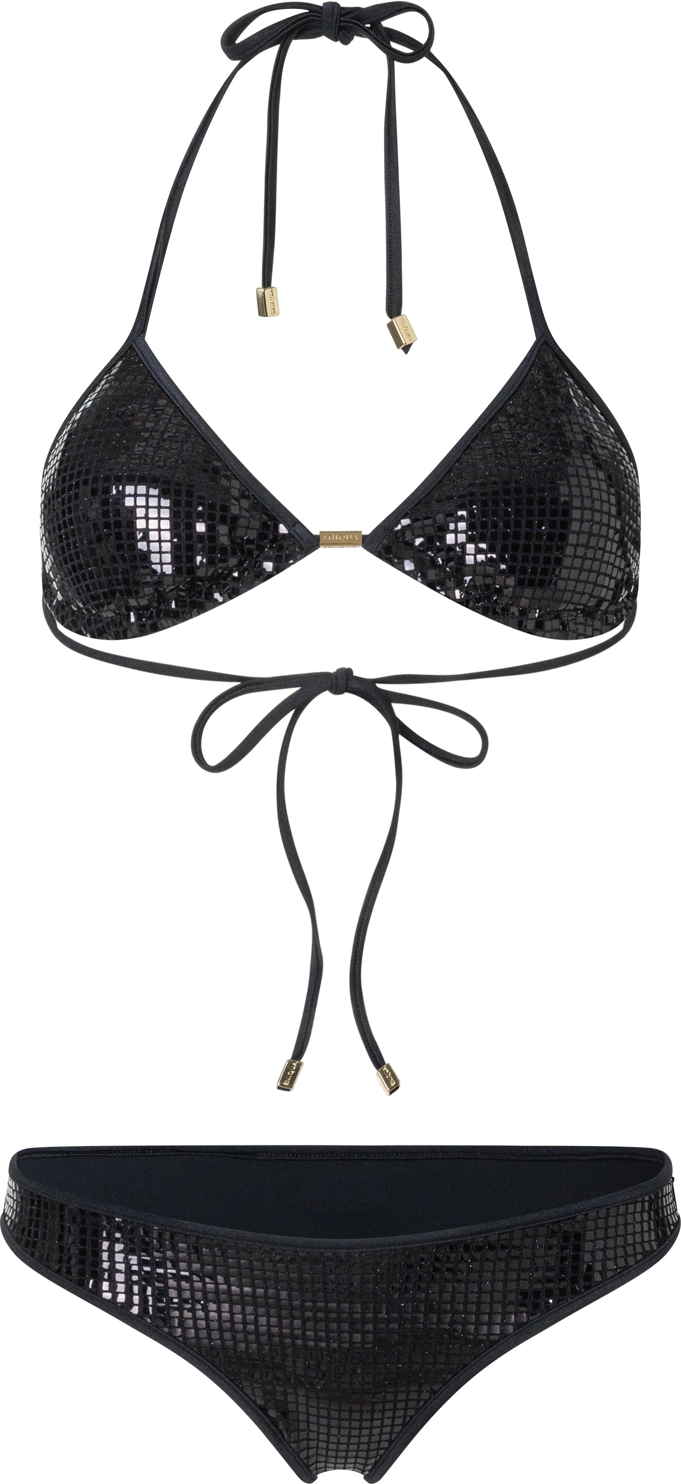 Glossy Black Squares Triangle