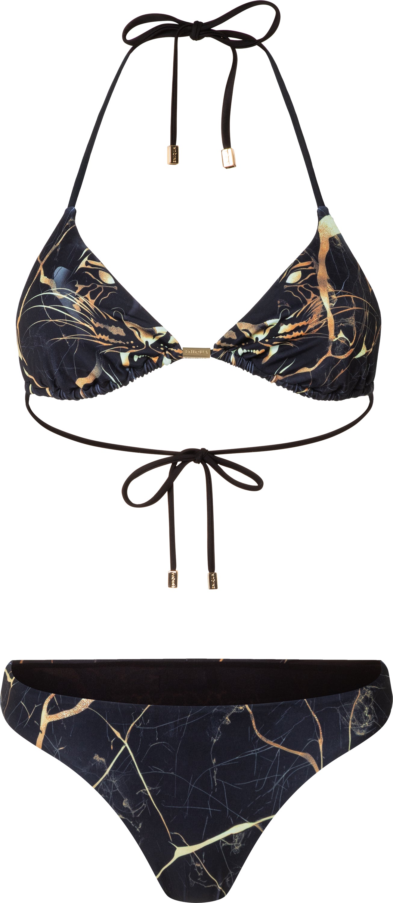 Leo Print Black Golden Marble Triangle