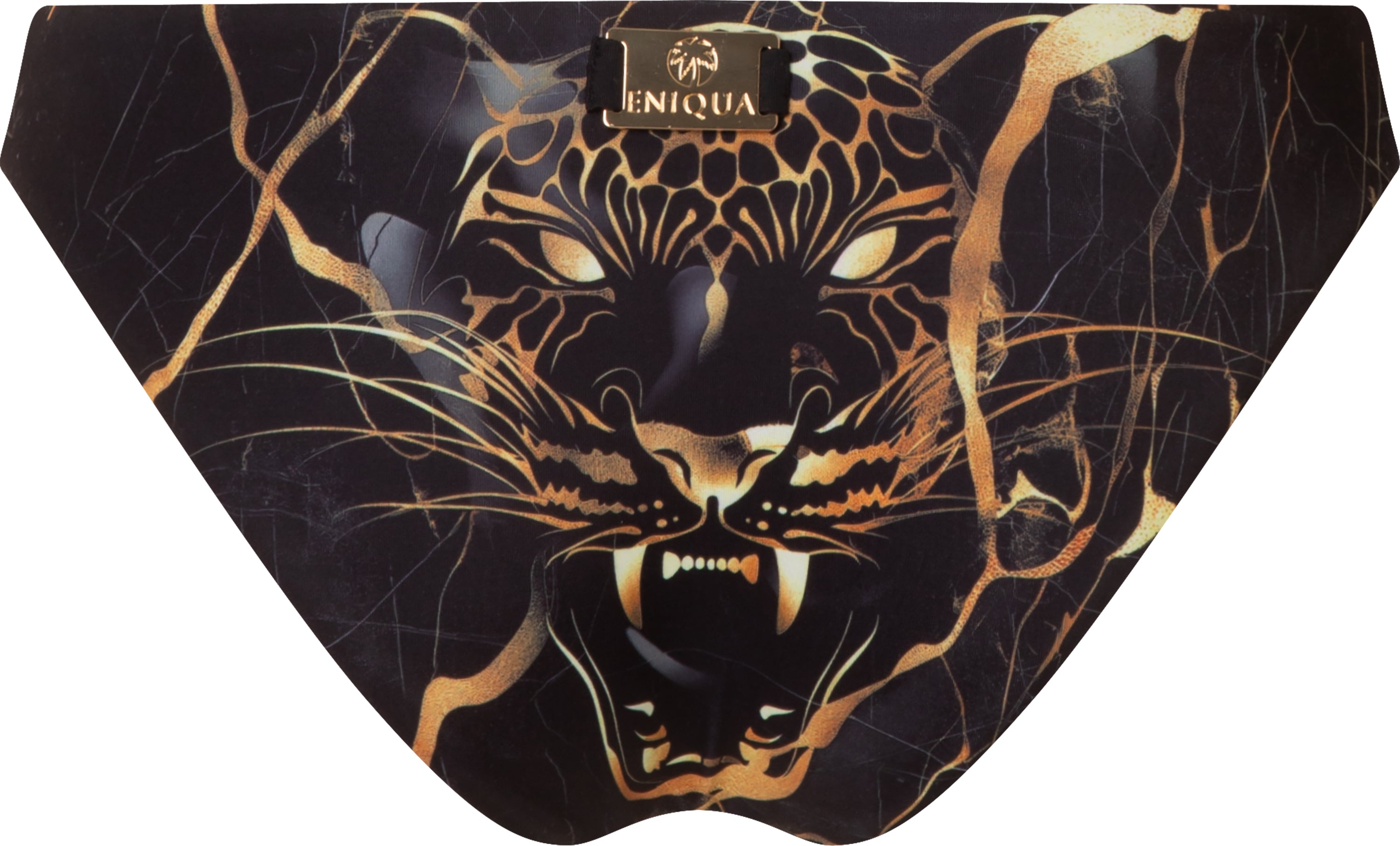 Leo Print Black Golden Marble Triangle