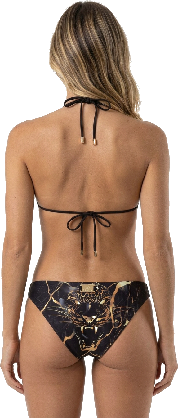 Leo Print Black Golden Marble Triangle