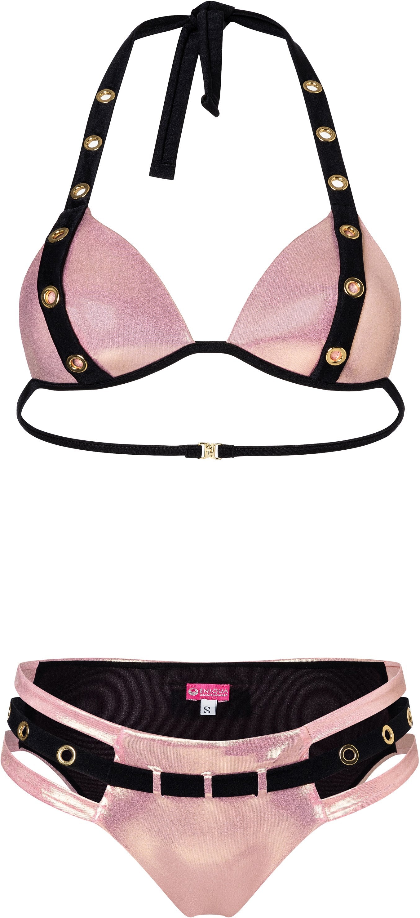 Eniqua - Belt Eyes Rose Black Triangle Top