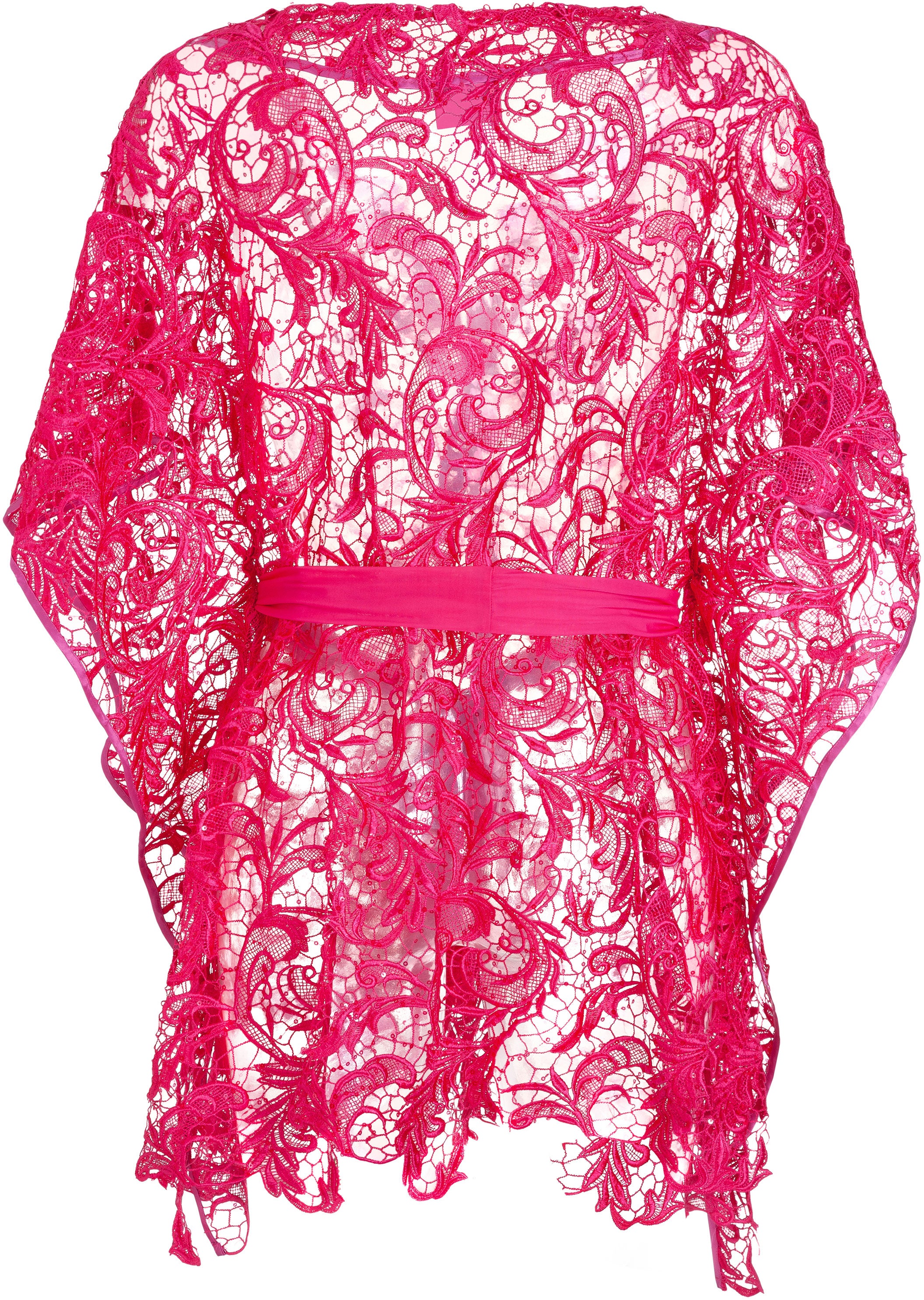 Eniqua - Pink Flower Net Kaftans