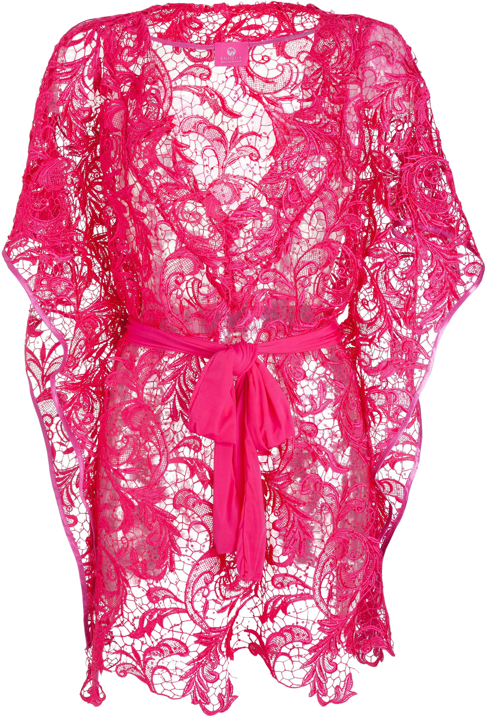 Eniqua - Pink Flower Net Kaftans