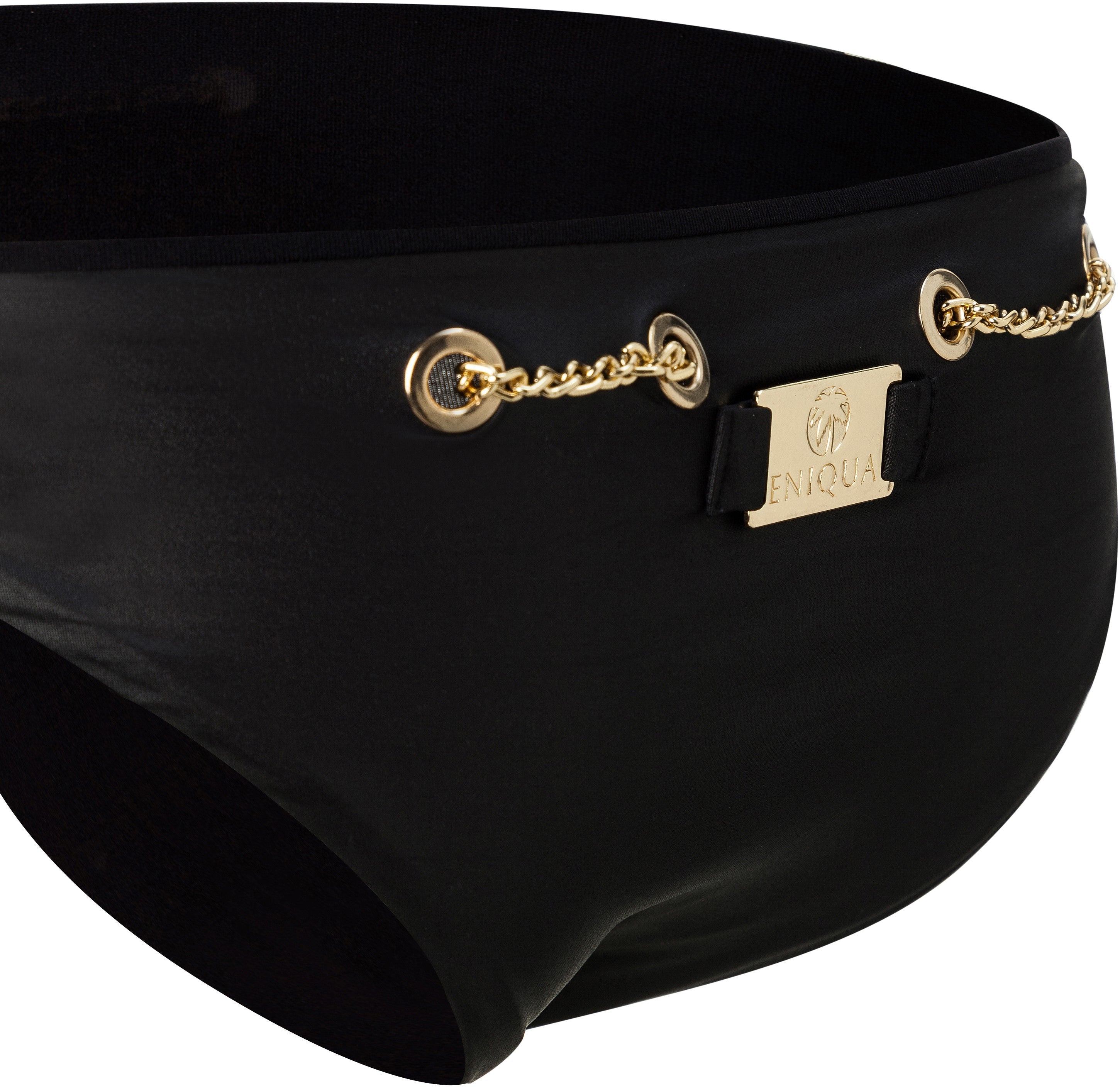 Eniqua - Lace Up Bound Black Leather