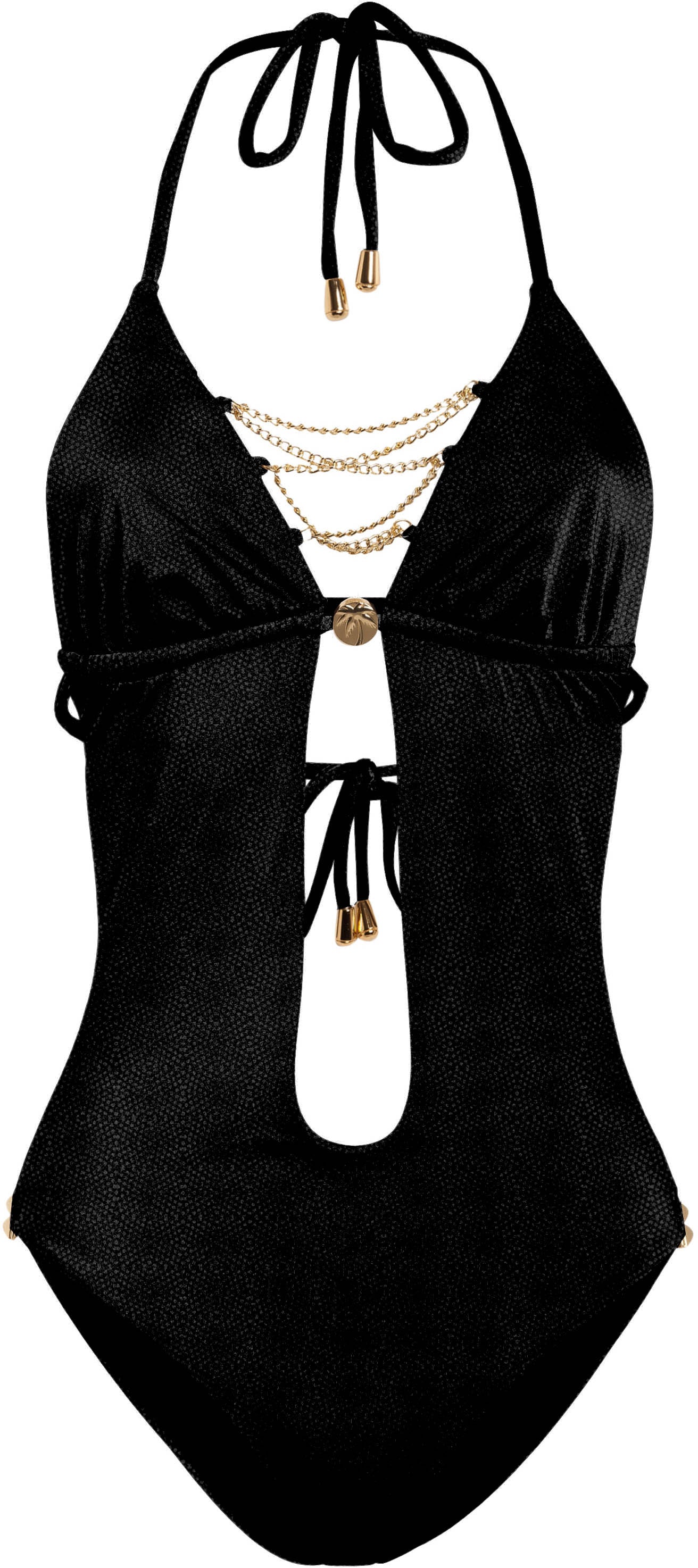 Eniqua - Lace Up Matte Black Monokini